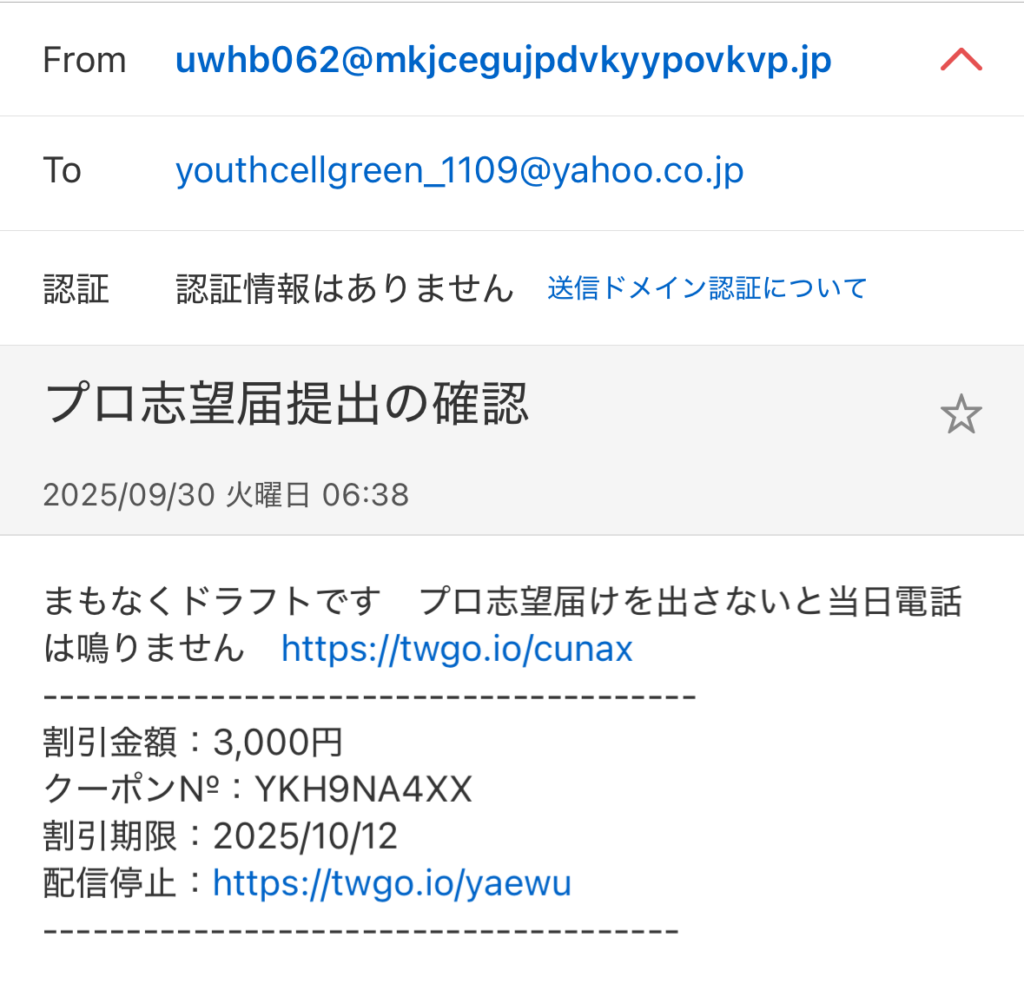 謎の迷惑メール その4