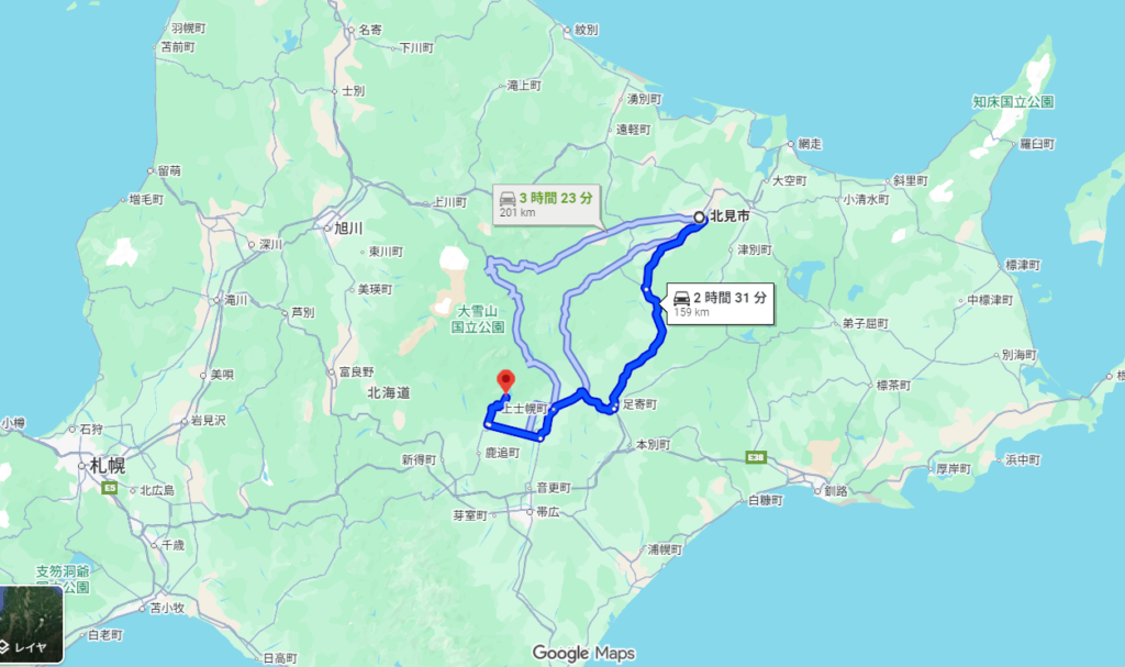 自宅から登山口まで